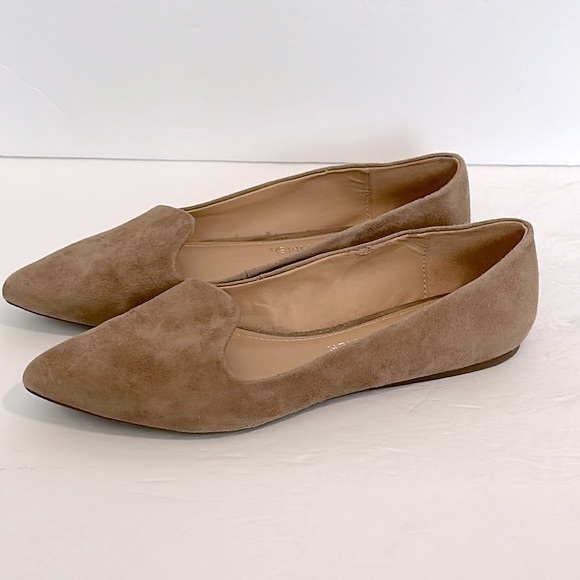 Gibson Latimer Womens Camel Tan Sheep Leather Flats Size 7.5 M Pointed Toe - Picture 1 of 9